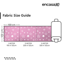 Blackout Polyester Fabric by Meter, 100x122 cm | Blocks Light, Heat & Noise, For Curtains, Cushion Covers, Door & Window Drapes - Foil Star Print