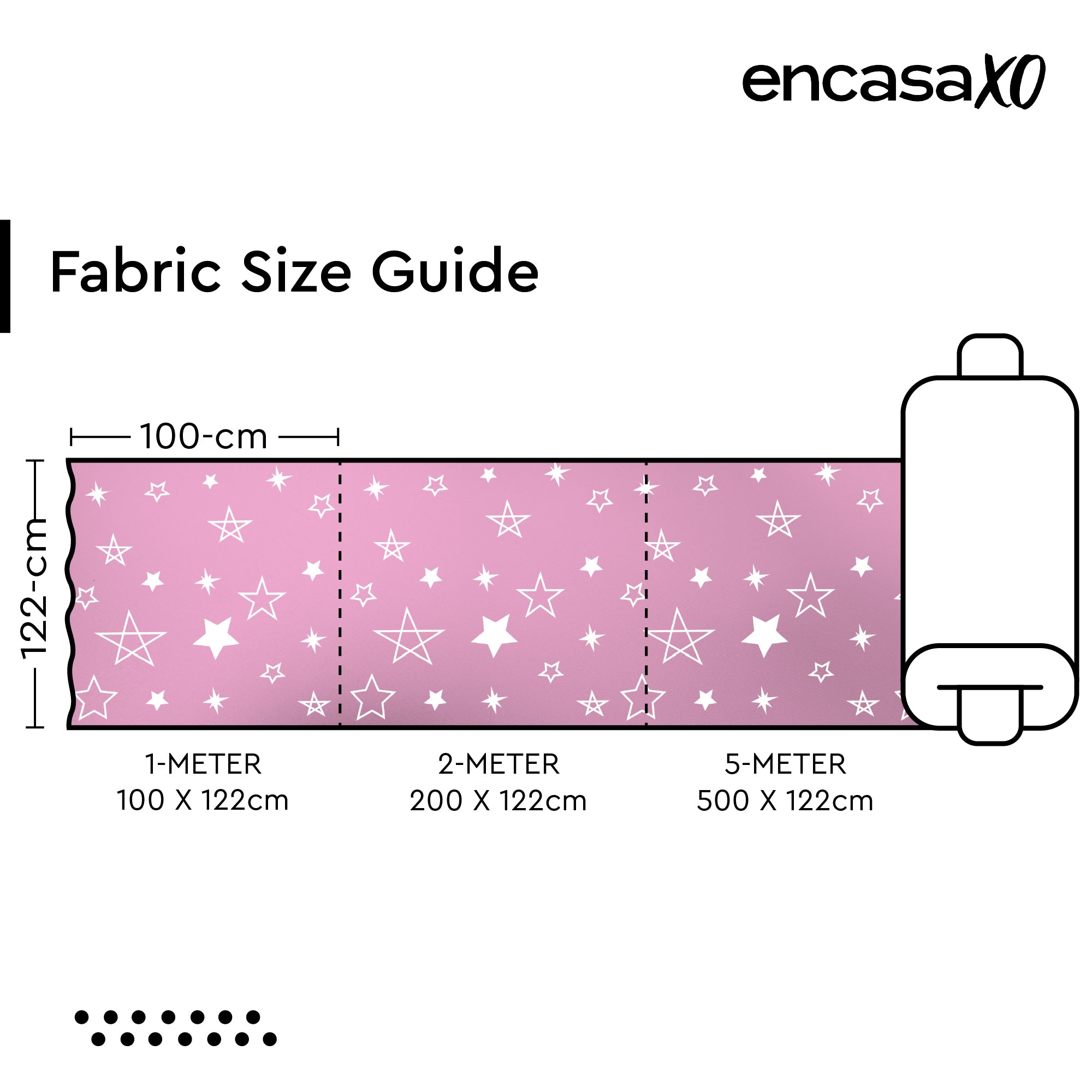 Blackout Polyester Fabric by Meter, 100x122 cm | Blocks Light, Heat & Noise, For Curtains, Cushion Covers, Door & Window Drapes - Foil Star Print
