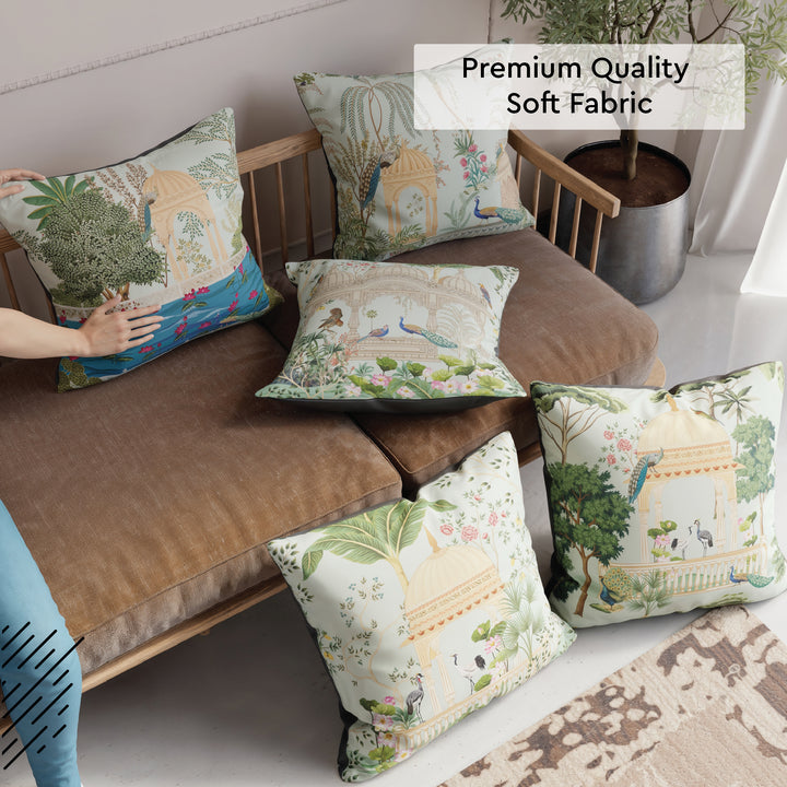 Polyester Mughal-02 Cushion Cover (Pack of 5)