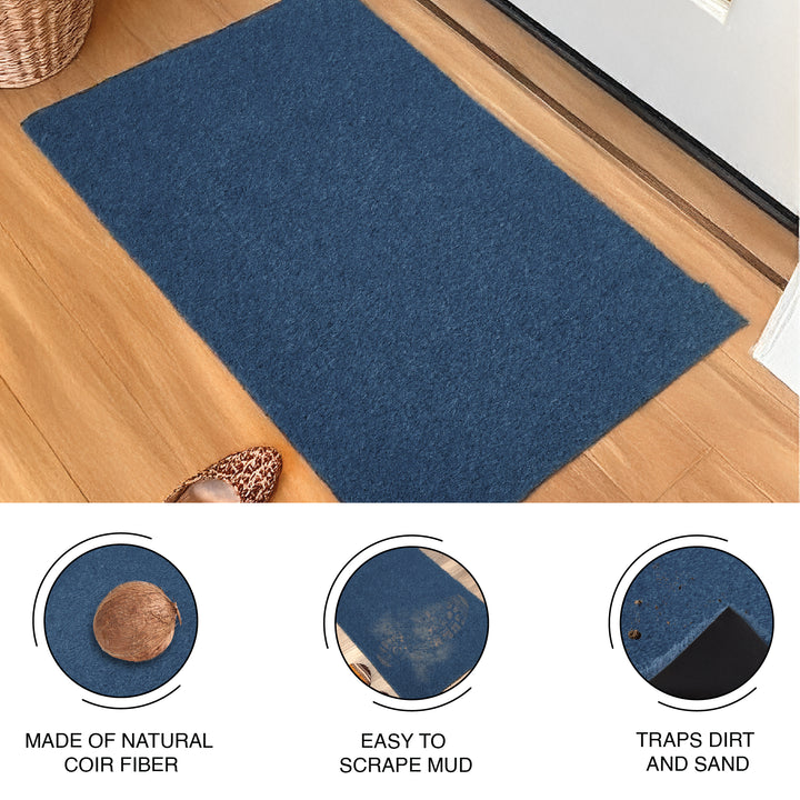 Coir Door Mats for Home Entrance Thick Anti-slip Welcome Doormat with PVC Back | Ideal for Indoor, Outdoor, Patio, Home and Office | Durable and Easy to Clean