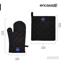 Cotton Full Black Oven Glove & Pot Holder