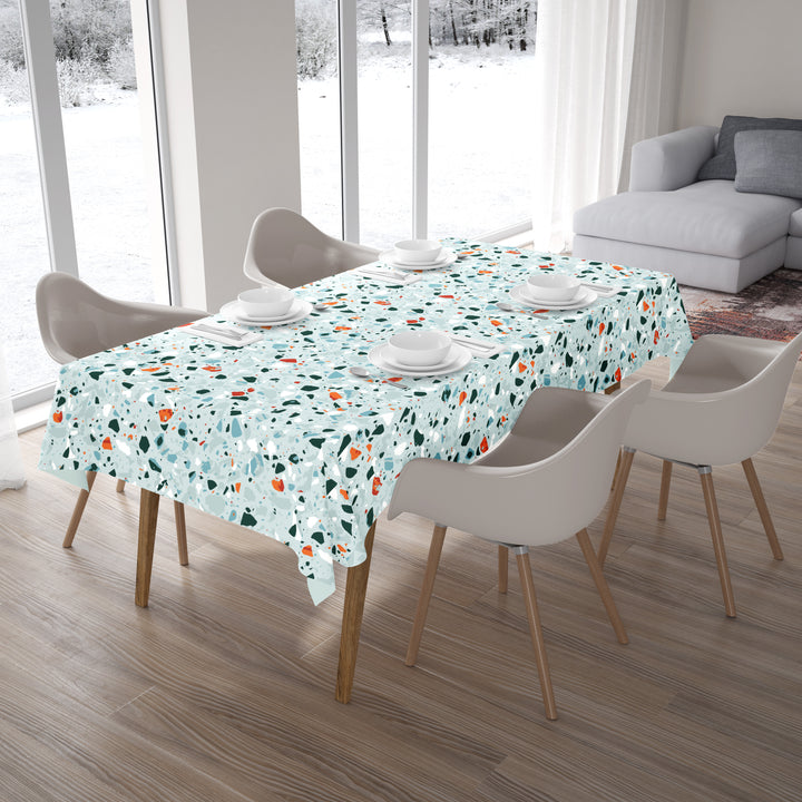 Cotton Terrazzo Mint Table Cloth (Pack of 1)