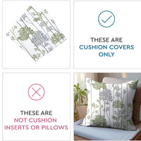 Micro Green Branches Cushion Cover
