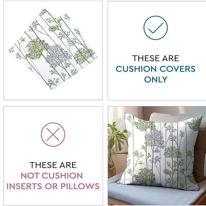 Micro Green Branches Cushion Cover