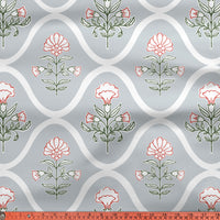 Printed Satin Fabric by Meter | Wide - 58 Inch Width (147 cm) | Soft Polyester Cloth for Curtains, Cushion Covers, Dresses, Kurtis, Crafts, Craft Sewing & Home Decor