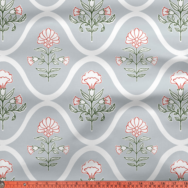 Printed Satin Fabric by Meter | Wide - 58 Inch Width (147 cm) | Soft Polyester Cloth for Curtains, Cushion Covers, Dresses, Kurtis, Crafts, Craft Sewing & Home Decor