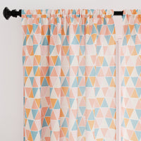 Micro Big Triangles Apricot Curtain (Pack of 2)