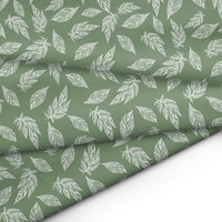 20s Sheeting Green Big Leaves Fabric (1 Meter)