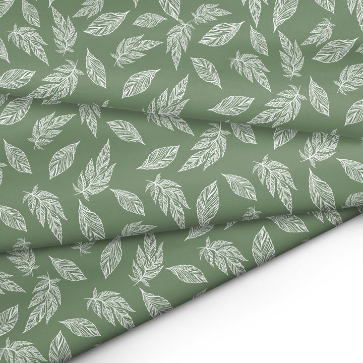 20s Sheeting Green Big Leaves Fabric (1 Meter)