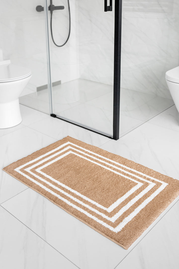 Microfibre Beige Bathmat (Pack of 1)