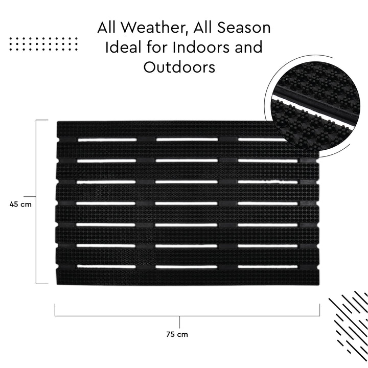Rubber Shower Mats Heavy Duty Anti-Skid Floor Mats for Door, Bathroom, Kitchen & Home Entrance | PVC Non-Slip Drainage Mat for Wet & Dry Areas