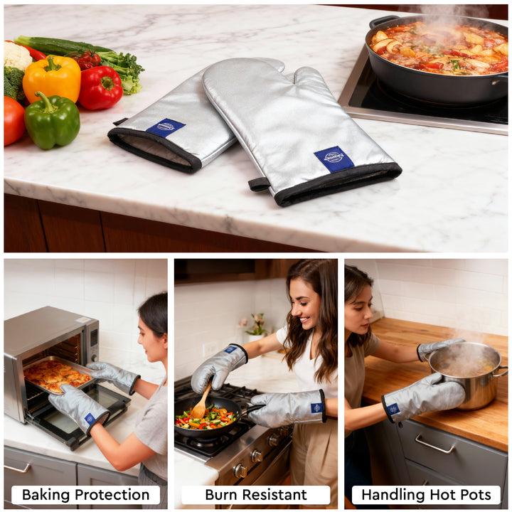 20s Sheeting - Silver Oven Gloves (Pack of 2)