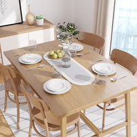 Cotton Light Grey & Off White Table Runner (Pack of 1)