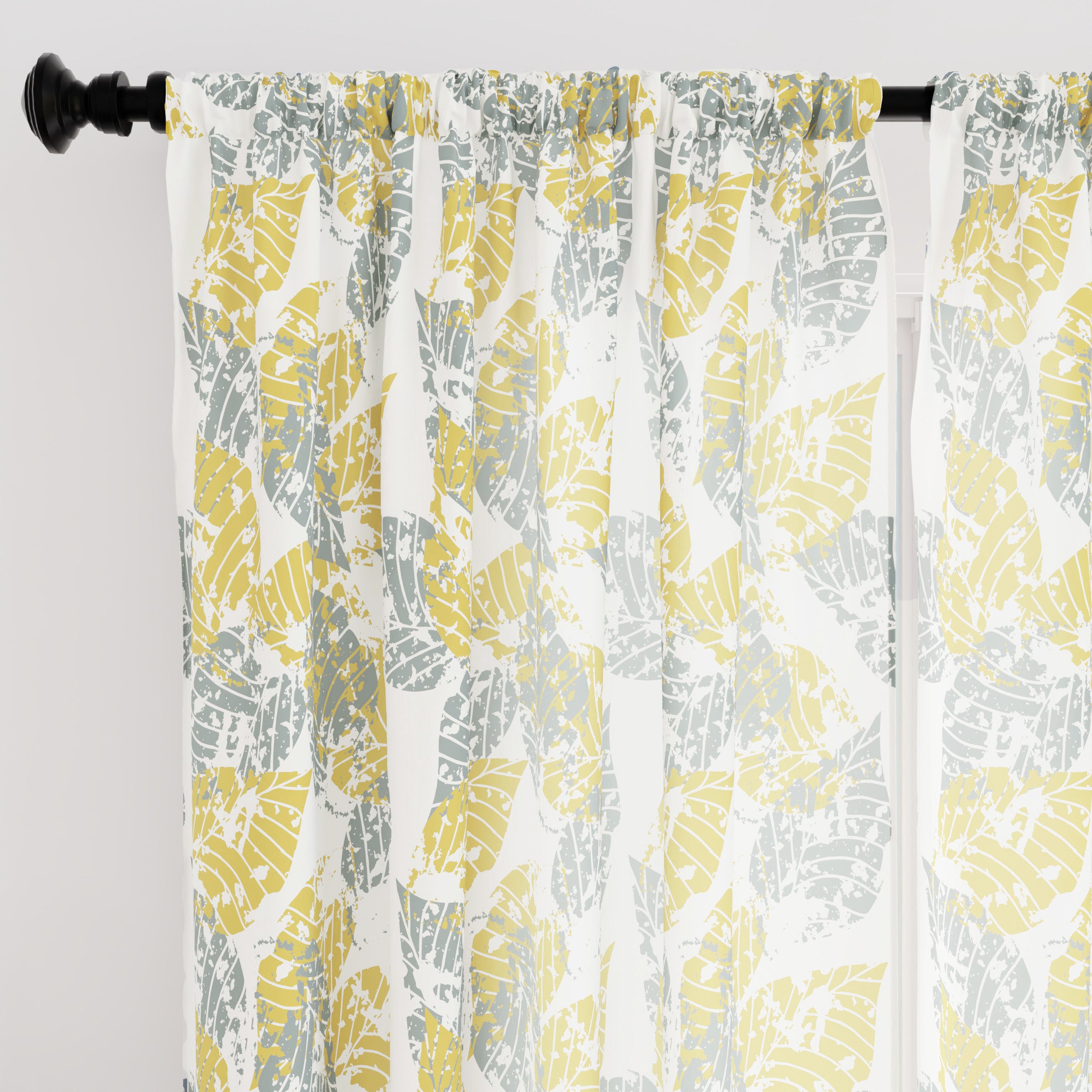 Polyester Dry Leaves Curtain (Pack of 2)