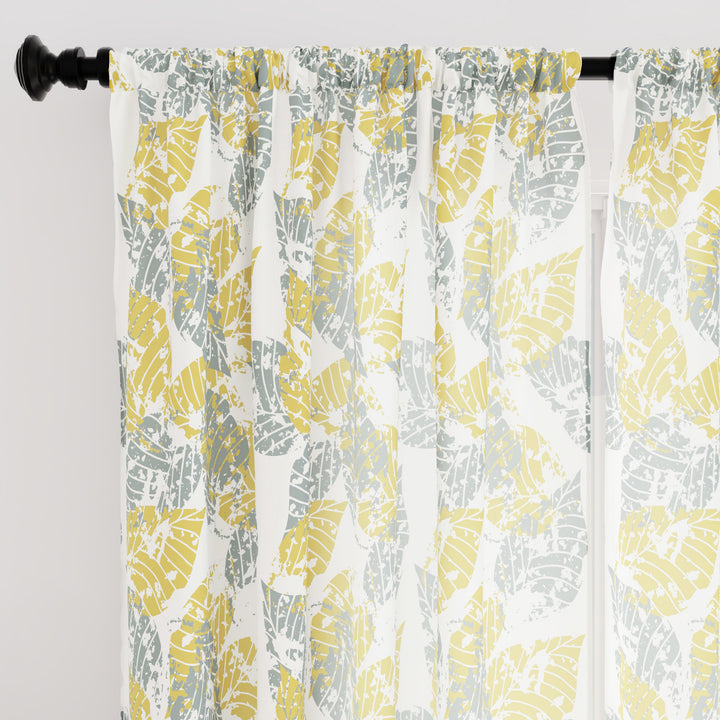 Polyester Dry Leaves Curtain (Pack of 2)