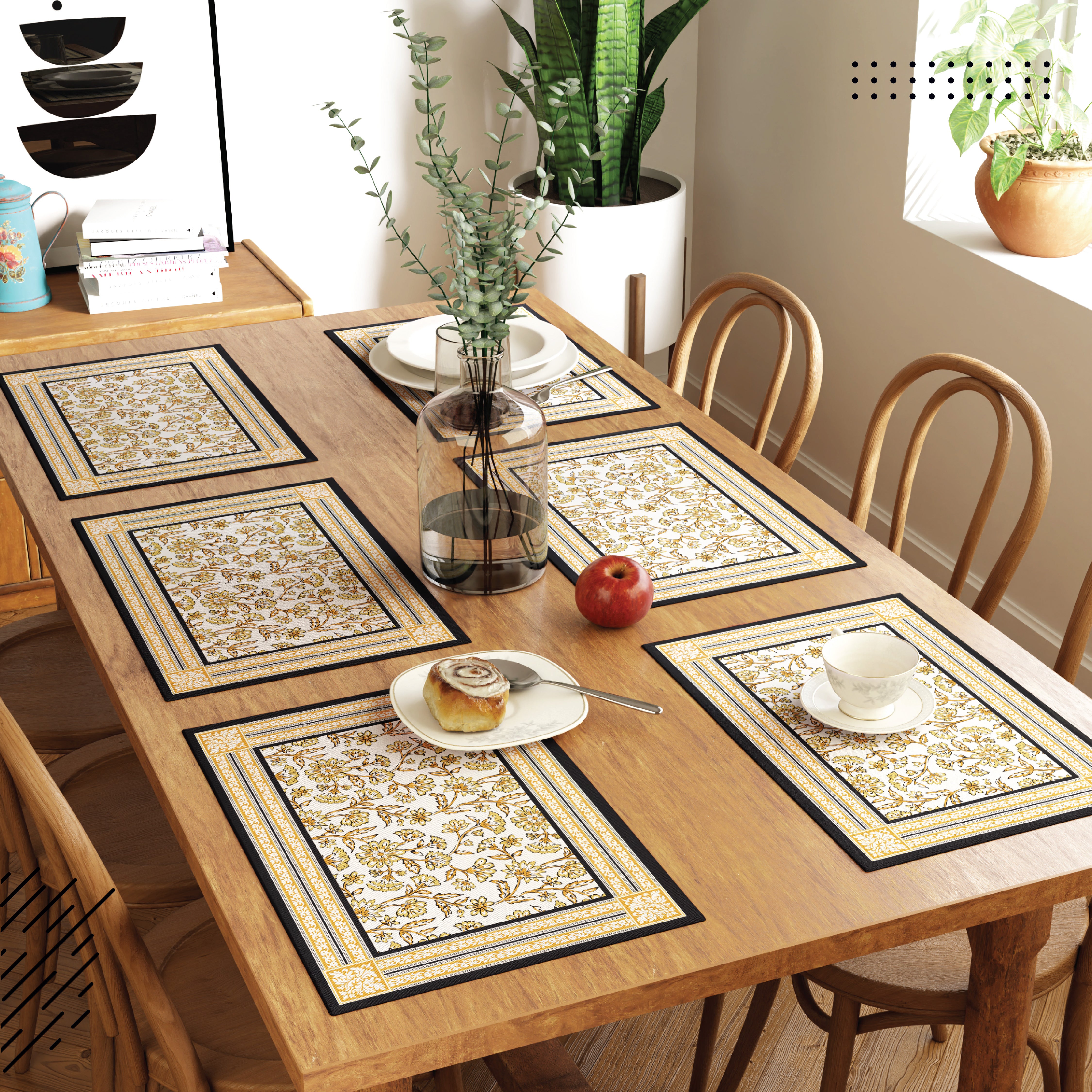 Cotton Yellow-02 Placemat (Pack of 6)