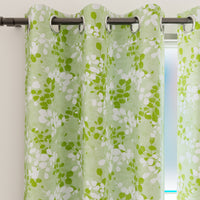 Blackout Polyester L2 Green Curtain (Pack of 2)