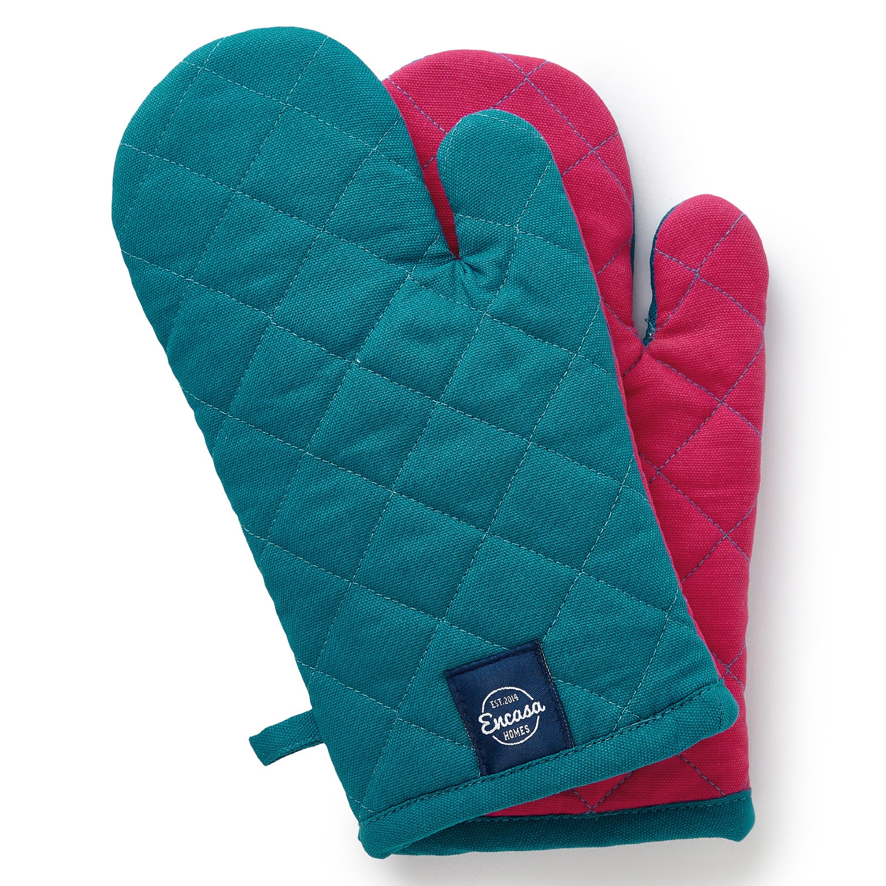 Cotton Azul Blue Oven Gloves (Pack of 2)