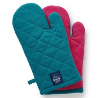 Cotton Azul Blue Oven Gloves (Pack of 2)