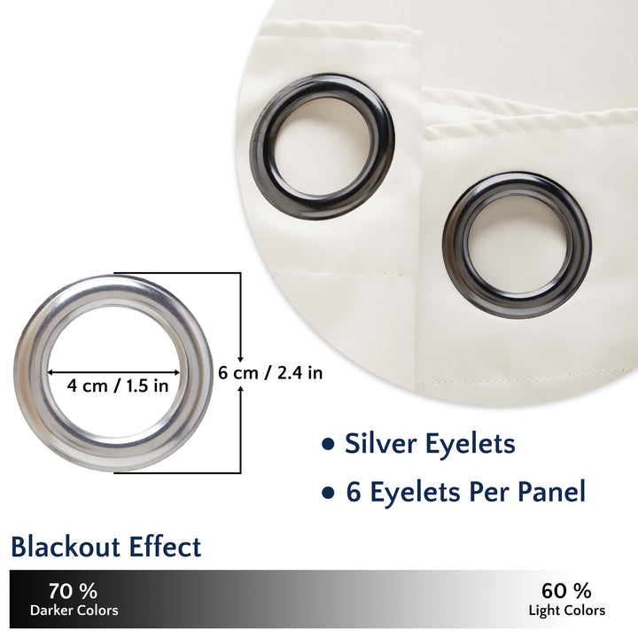 Blackout Off White Curtain (Pack of 2)