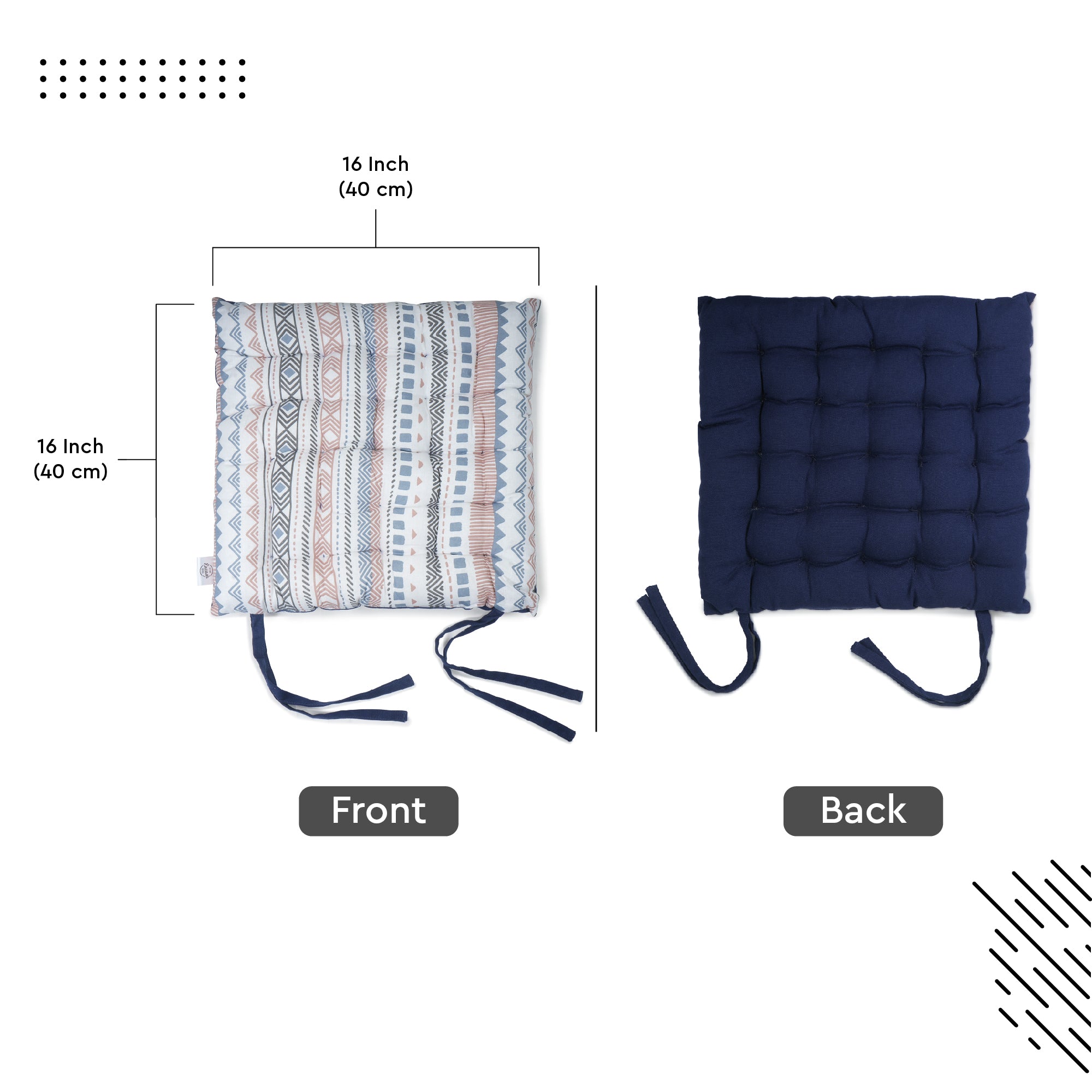 20s Sheeting Aztec & Scotch Blue Chairpad (Pack of 4)