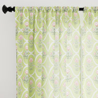 Polyester Pea Green Curtain (Pack of 2)