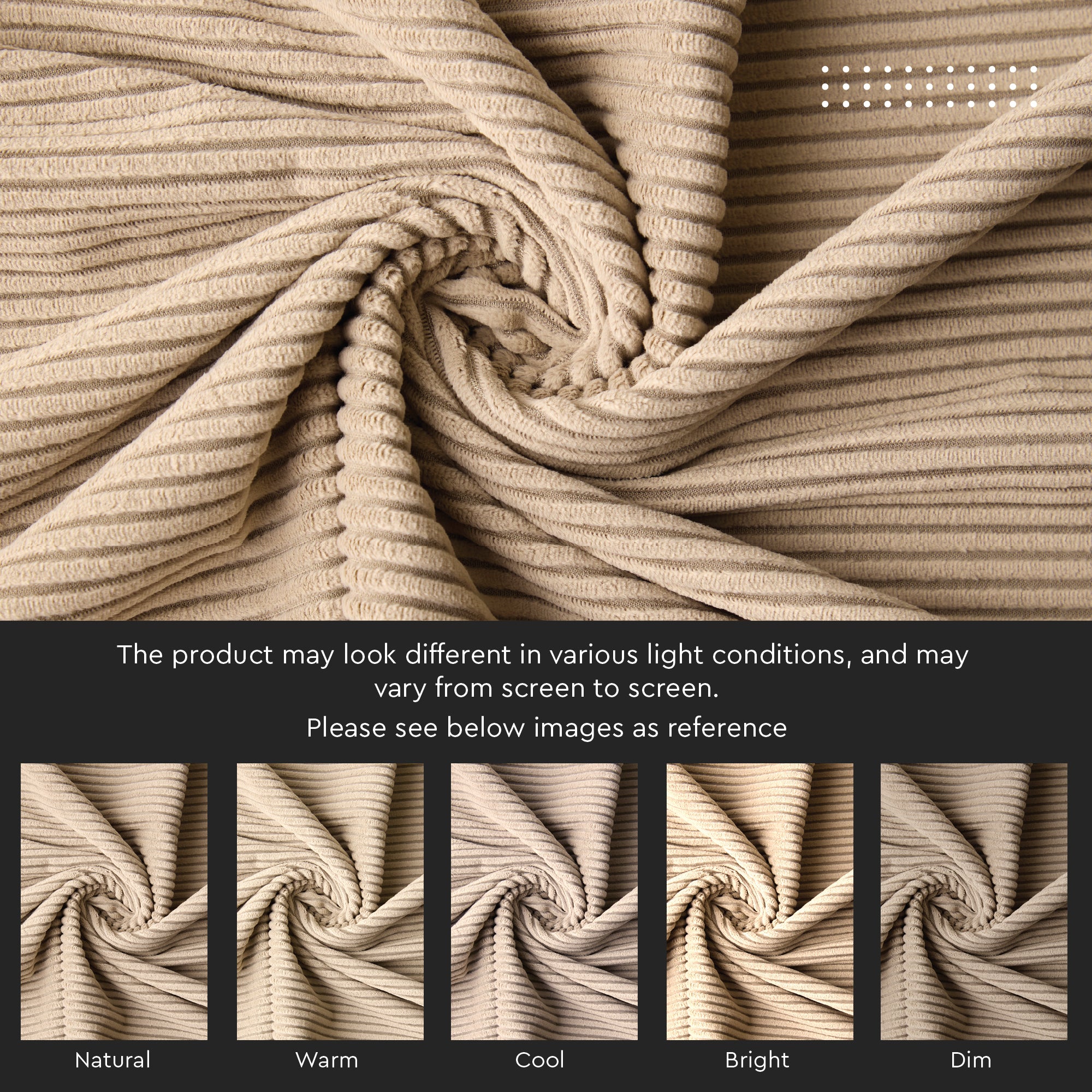 Corduroy Fabric by the Meter, 59" Wide Premium 238 GSM Polyester Upholstery & Sewing Material, Soft Ribbed Fabric for Sofa/Cushion Covers, Trousers, Curtains & DIY Crafts