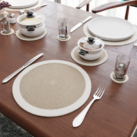 Cotton Beige & Off White Dinning Table Combo (Pack of 11)