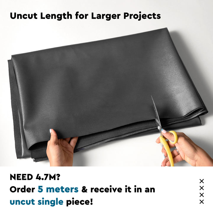 PU Leather Dark Grey Fabric