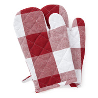 Cotton Buffalo Red Checks Oven Gloves (Pack of 2)
