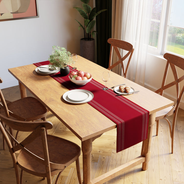 Cotton Ladder Red Table Runner (Pack of 1)