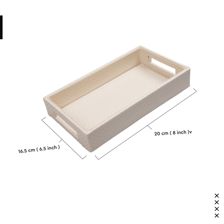 Leather Cream Leather Serving Tray