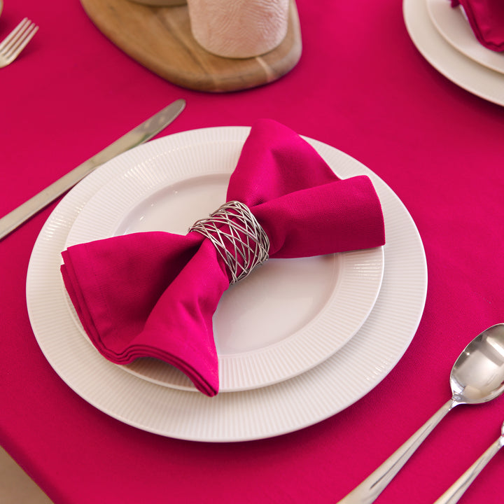 Cotton Hot Pink Table Napkins (Pack of 4)