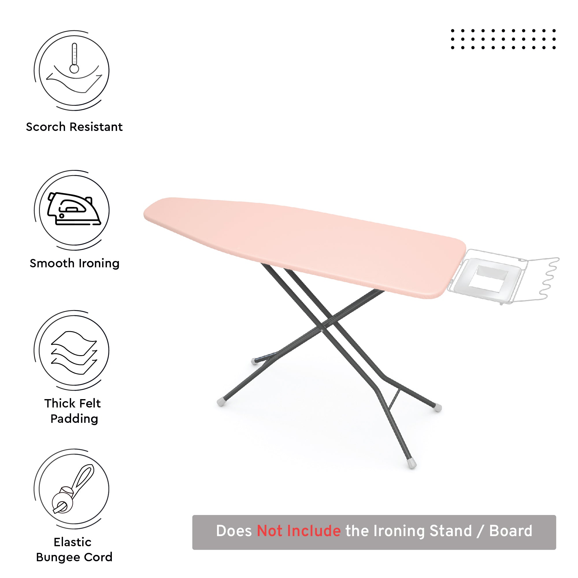 Canvas Powder Pink Ironing Board Cover