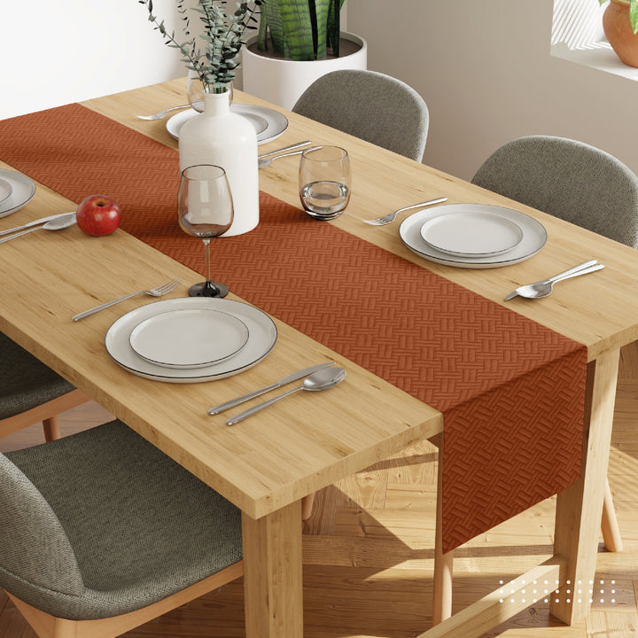 Quilted Velvet Orange Table Runner