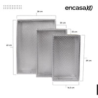 Leather Silver Leather Serving Tray Combo