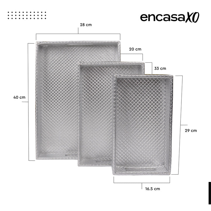 Leather Silver Leather Serving Tray Combo