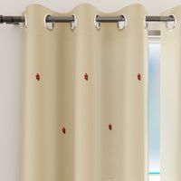Blackout Polyester J2 Beige Curtain (Pack of 2)