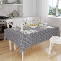 Polyester Grey Trellis Table Cloth (Pack of 1)