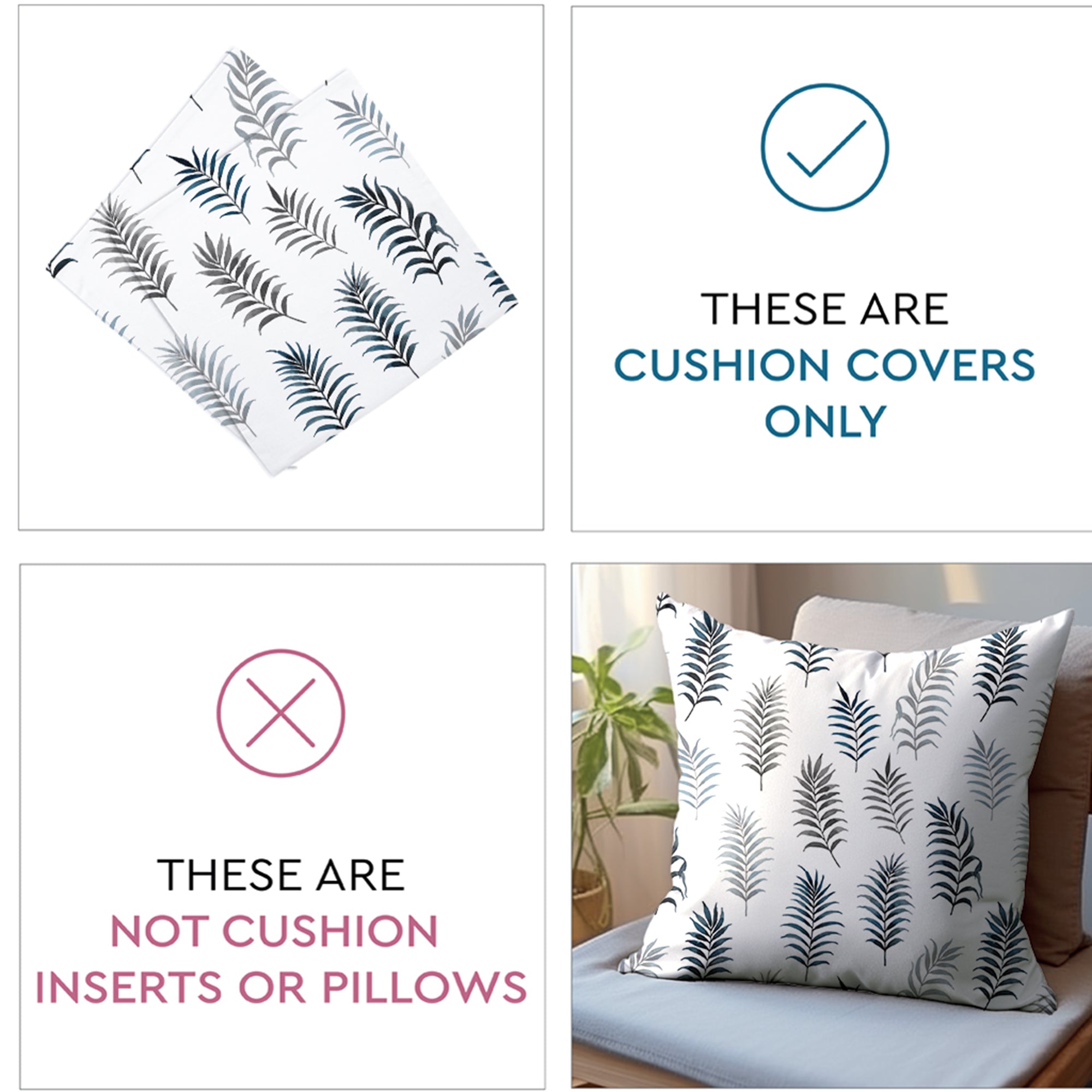 Micro Palm Leaves Cushion Cover