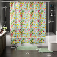 Polyester Pineapple Combo Shower Curtain + Bathmat (Pack of 3)