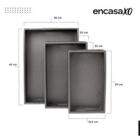 Leather Grey Leather Serving Tray Combo