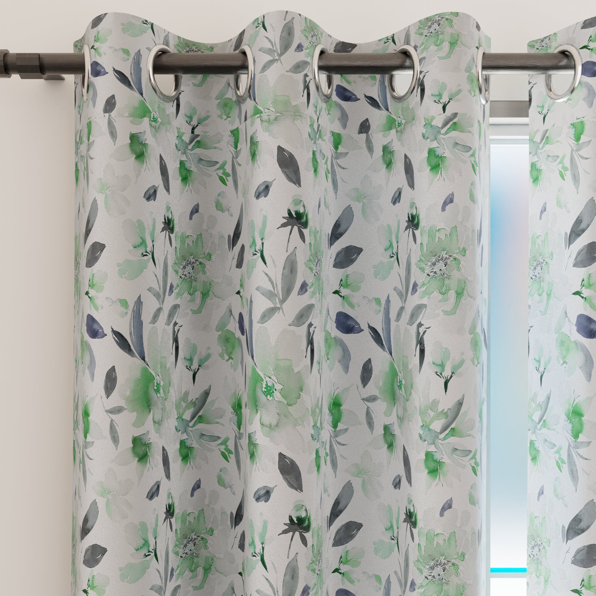 Blackout F1 Green Curtain (Pack of 2)