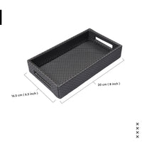 PU-Leather Grey Leather Serving Tray
