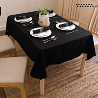 Cotton Jet Black Table Cloth (Pack of 1)