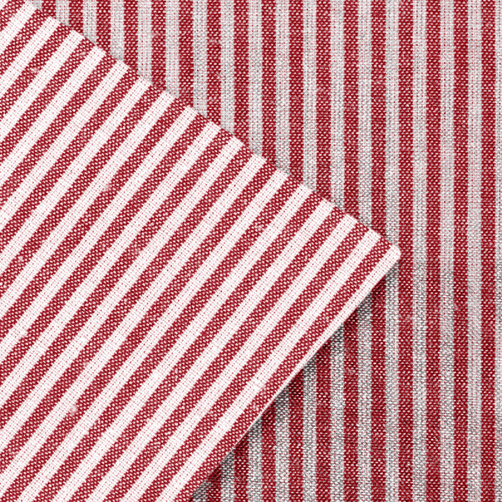 Cotton Ticking Red Cushion Cover (Pack of 2)