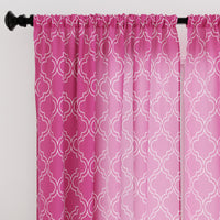 Polyester Trellis Hot Pink Curtain (Pack of 2)