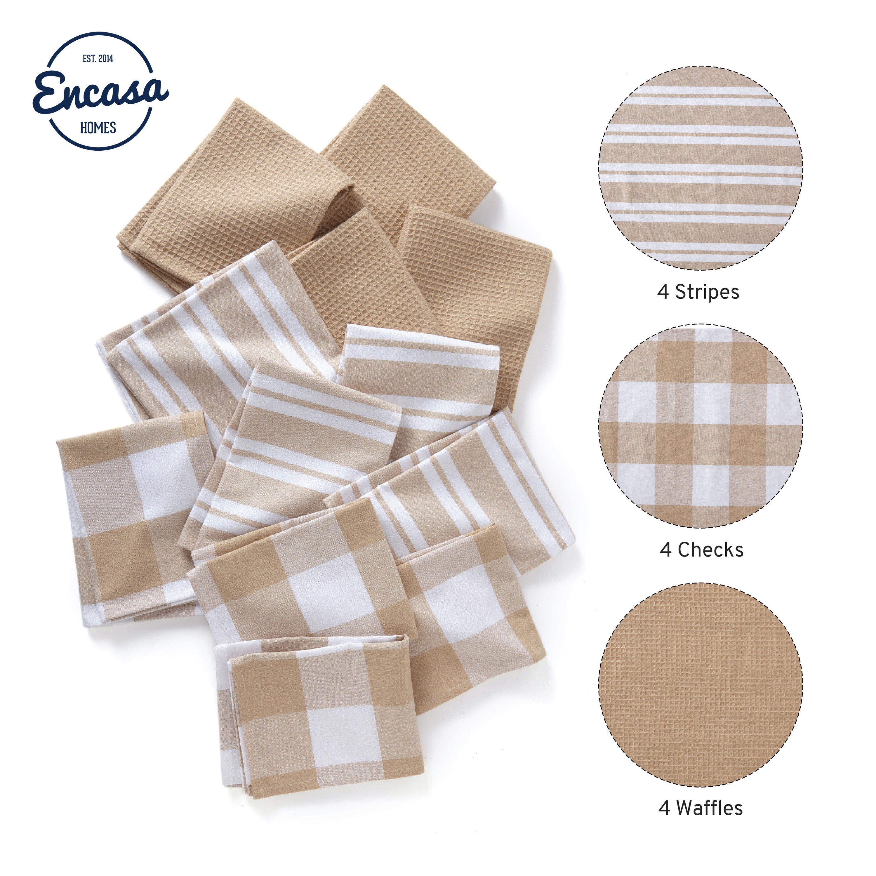 Cotton Beige Kitchen Towel (Pack of 12)