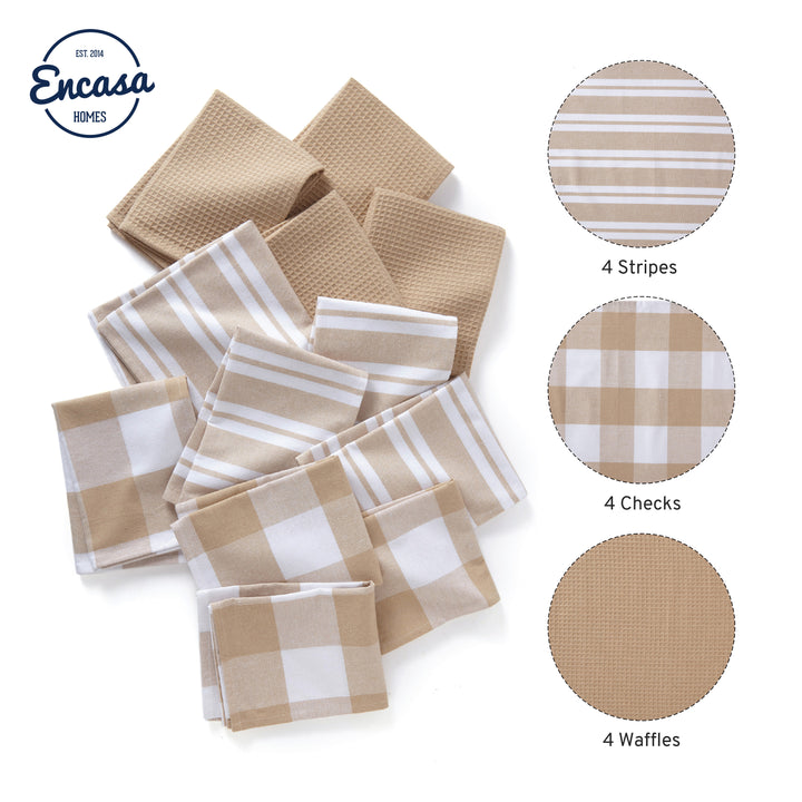 Cotton Beige Kitchen Towel (Pack of 12)