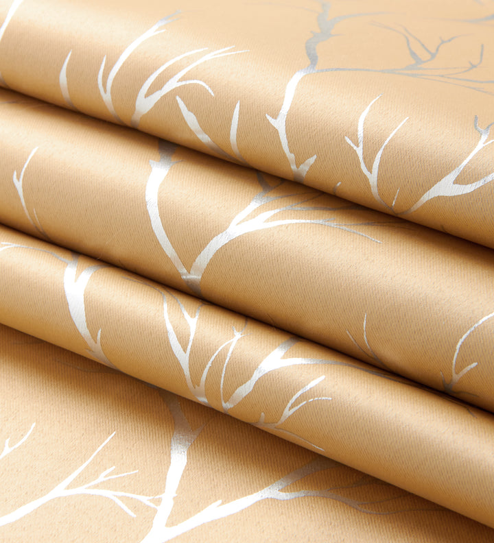 Blackout Polyester Fabric by Meter, 100x122 cm | Blocks Light, Heat & Noise, For Curtains, Cushion Covers, Door & Window Drapes - Foil Star Print